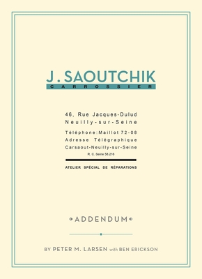J. Saoutchik Carrossier: Addendum Volume 1 - Larsen, Peter M, and Erickson, Ben