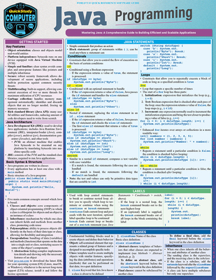 Java Programming Language: A Quickstudy Laminated Reference Guide - Nixon