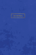 Journal: Blue Suede Leather Style - Gold Lettering - Softcover - 120 Blank Lined 6x9 College Ruled Pages