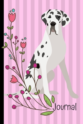 Journal: Great Dane Dog Pink Journal Lined Blank Paper Diary - Stationary, Happytails