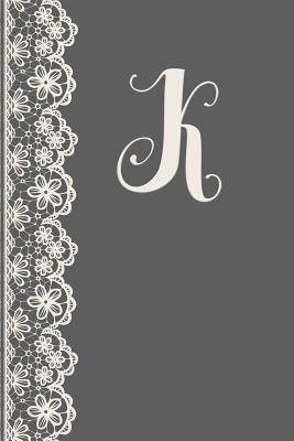 K: Monogrammed Journal Vintage Lace with Monogram Personalized Letter 'k' - Paper Co, Moxie Bloom