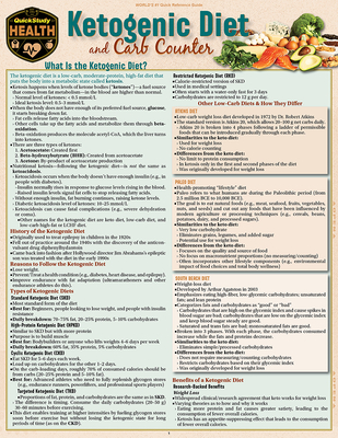 Ketogenic Diet & Carb Counter: A Quickstudy Laminated Reference Guide - Goldstein, Allison