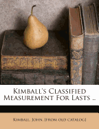 Kimball's Classified Measurement For Lasts