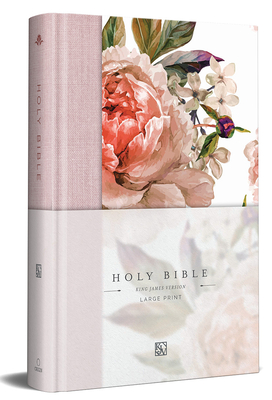 KJV Holy Bible, Large Print Medium Format, Pink Cloth Hardcover W/Ribbon Marker, Red Letter - King James Version