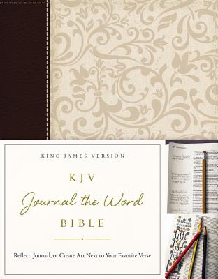 KJV, Journal the Word Bible, Imitation Leather, Brown/Cream, Red Letter Edition: Reflect, Journal, or Create Art Next to Your Favorite Verses - Thomas Nelson