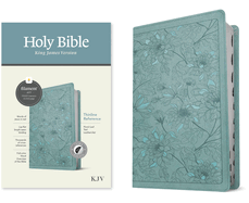 KJV Thinline Reference Bible, Filament-Enabled Edition (Leatherlike, Floral Leaf Teal, Red Letter)