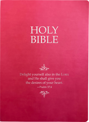 Kjver Holy Bible, Delight Yourself in the Lord Life Verse Edition, Large Print, Berry Ultrasoft: (King James Version Easy Read, Red Letter, Pink, Psalm 37:4) - Whitaker House