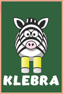 Klebra Notizbuch: Wortspiel Zebra und Kleber - Klebra Notizbuch mit 120 Punktraster Seiten in Creme - Format 15 x 23 cm
