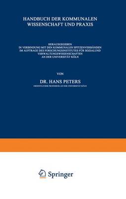 Kommunalverfassung - Peters, Hans (Editor)