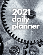 Large 2021 Daily Planner, Pure Metal Edition: 12 Month Organizer, Agenda for 365 Days, One Page Per Day, Hourly Organizer Book for Daily Activities and Appointments, White Paper, 8.5  x 11 , 365+ Pages