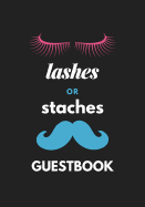 Lashes or Staches: Gender Reveal Party Supplies Baby Shower Guest Book to Write In