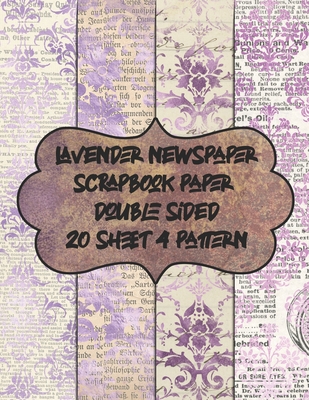 lavender newspaper scrapbook paper double sided 20 sheet 4 pattern: decorative textured scrapbooking paper for decoupage - patterned vintage pad for card making embellishments 8.5x11 & collage - Kyo, Davenshall