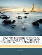 Laws and Resolutions Passed by Legislature of 1883-84 at Its Extra Session: Convened March 24, 1884 (Classic Reprint)