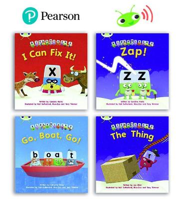 Learn to Read at Home with Bug Club Phonics Alphablocks: Phase 3 - Reception term 2 (4 fiction books) Pack B - Harris, Caroline, and Baker, Catherine, and Elliot, Joe