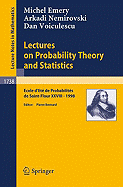 Lectures on Probability Theory and Statistics: Ecole d'Ete de Probabilites de Saint-Flour XXVIII - 1998
