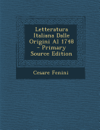 Letteratura Italiana Dalle Origini Al 1748