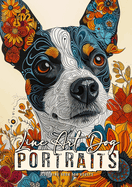 Line Art Dog Portraits Coloring Book for Adults: Line Art Coloring Book - abstract flowers Coloring Book zentangle dog coloring book
