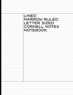 Lined Narrow Ruled Letter Sized Cornell Notes Notebook