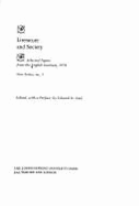 Literature and Society: Selected Papers from the English Institute, 1978; - English Institute, and Said, Edward W, Professor