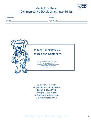 MacArthur Communicative Development Inventories (CDIs): Words and Sentences, Desktop Scannable - Fenson, Larry