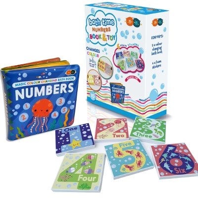 Magic Colour Changing Bath Book & Stickers - Numbers - Barney, Buddy and (Designer)