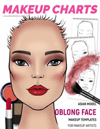 Makeup Charts - Face Charts for Makeup Artists: Asian Model - OBLONG face shape