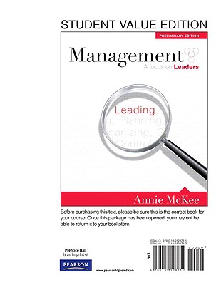 Management: A Focus on Leaders, Preliminary Edition, Student Value Edition - McKee, Annie