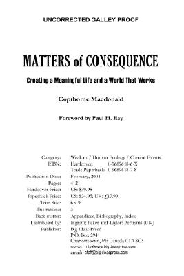 Matters of Consequence - Macdonald, Copthorne