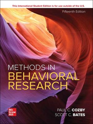 Methods in Behavioral Research ISE - Cozby, Paul, and Bates, Scott