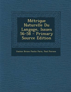 Metrique Naturelle Du Langage, Issues 56-58