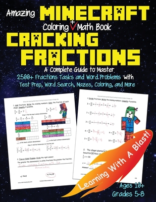 Minecraft Coloring Math Book Cracking Fractions Grades 5-8 Ages 9-12 - Stem Mindset, LLC