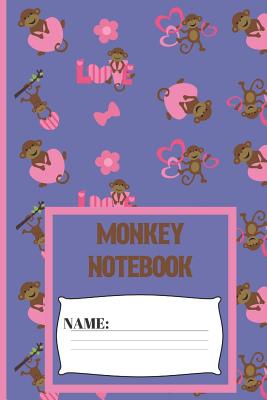 Monkey Notebook: Small funny composition notebook 120 pages (6 x 9 Inch).Pink Love Monkey Blank lined notebook for monkey lovers - Publishing, Creative Line