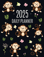 Monkey Planner 2025: Cute Year Organizer with Adorable Apes For an Easy Overview of All Your Appointments! Jungle Animal Scheduler: January-December (12 Months)