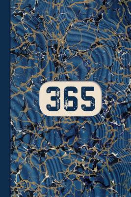 Monogram 365 Day Journal Marble Notebook (Blue Ginger Edition): Blank Lined Notebook Diary for One Year Projects: Page a Day, for Any Year End, with Custom Fill-In Dates, Tracker, & Title Plate - Coffee Shop Shakespeare