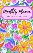 Monthly Planner Jan 2019 - Dec 2019: Monthly Planner Jan 2019 - Dec 2019, 5 X 8" Carry Book