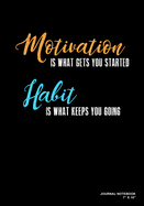 Motivation Is What Gets You Started Habit Is What Keeps You Going: Journal, Notebook, Or Diary - 120 Blank Lined Pages - 7" X 10" - Matte Finished Soft Cover