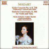 Mozart: Violin Concerto No. 4, K218; Sinfonia concertante, K364 - Ladislav Kyselak (viola); Takako Nishizaki (violin); Capella Istropolitana; Stephen Gunzenhauser (conductor)