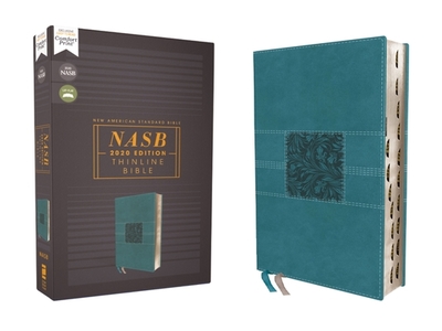 Nasb, Thinline Bible, Leathersoft, Teal, Red Letter Edition, 2020 Text, Thumb Indexed, Comfort Print - Zondervan