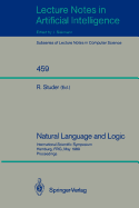 Natural Language and Logic: International Scientific Symposium, Hamburg, Frg, May 9-11, 1989. Proceedings