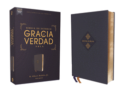 Nbla Biblia de Estudio Gracia Y Verdad, Leathesoft, Azul Marino, Interior a DOS Colores