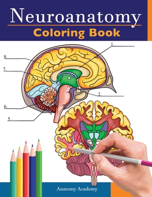 Neuroanatomy Coloring Book: Incredibly Detailed Self-Test Human Brain Coloring Book for Neuroscience Perfect Gift for Medical School Students, Nurses, Doctors and Adults - Academy, Anatomy