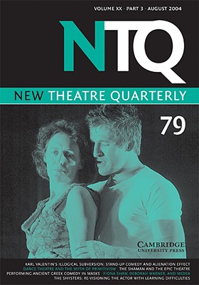 New Theatre Quarterly 79: Volume 20, Part 3 - Trussler, Simon (Editor), and Barker, Clive (Editor)