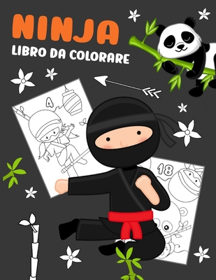 Ninja libro da colorare: Il libro semplice con 18 pagine, con ninja. Un regalo creativo per bambini. - Red, Lucyniusz