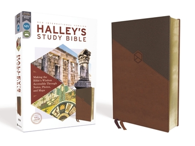NIV, Halley's Study Bible (A Trusted Guide Through Scripture), Leathersoft, Brown, Red Letter, Comfort Print: Making the Bible's Wisdom Accessible Through Notes, Photos, and Maps - Halley, Henry Hampton (General editor)