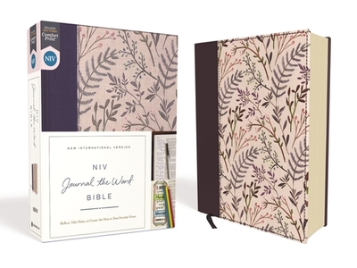 NIV, Journal the Word Bible, Cloth Over Board, Pink Floral, Red Letter Edition, Comfort Print: Reflect, Take Notes, or Create Art Next to Your Favorite Verses - Zondervan
