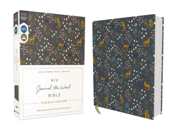 Niv, Journal the Word Bible (Perfect for Note-Taking), Double-Column, Cloth Over Board, Navy Floral, Red Letter, Comfort Print: Reflect, Take Notes, or Create Art Next to Your Favorite Verses