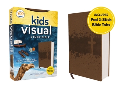 Niv, Kids' Visual Study Bible, Leathersoft, Bronze, Full Color Interior, Peel/Stick Bible Tabs: Explore the Story of the Bible---People, Places, and History - Zondervan