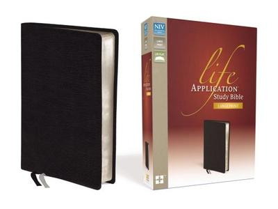 NIV, Life Application Study Bible, Second Edition, Large Print, Bonded Leather, Black, Red Letter Edition - Zondervan