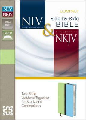 NIV, NKJV, Side-by-Side Bible, Compact, Leathersoft, Green/Blue: Two Bible Versions Together for Study and Comparison - Zondervan