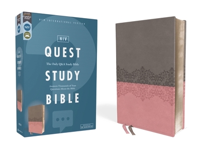 Niv, Quest Study Bible, Leathersoft, Gray/Pink, Comfort Print: The Only Q and A Study Bible - Christianity Today Intl (Editor), and Zondervan